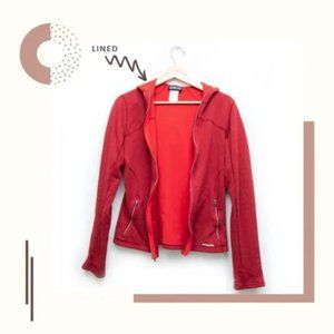 Patagonia Red Lined Hoodie Jacket with Thumbholes